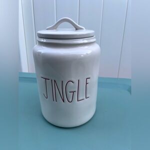Rae Dunn Large White Jingle Ceramic Jar